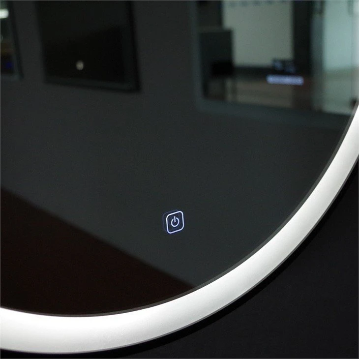 large round led mirror